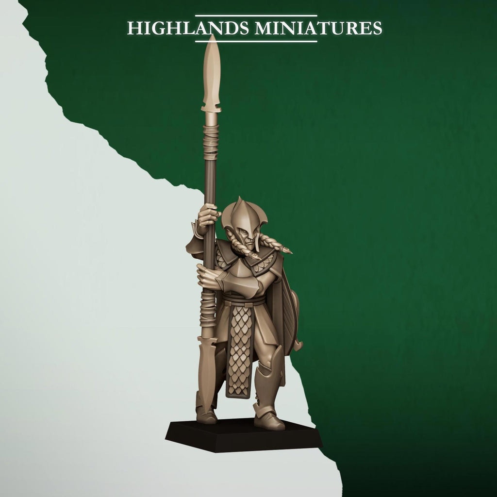 Feral Elves Spearmen Regiment for Fantasy Wargaming by Highland Miniatures