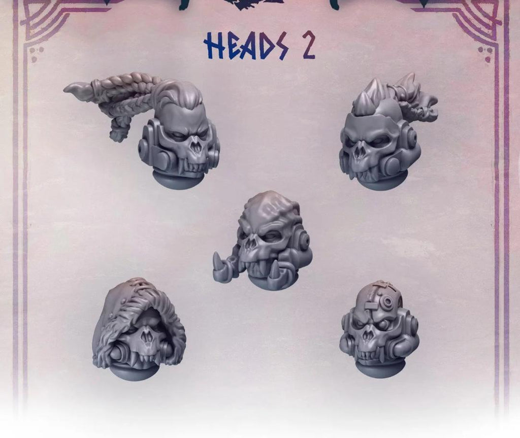Primal Hounds Heads Set 2 | Tabletop Miniature Wargaming Grim-Dark Sci-Fi Proxy
