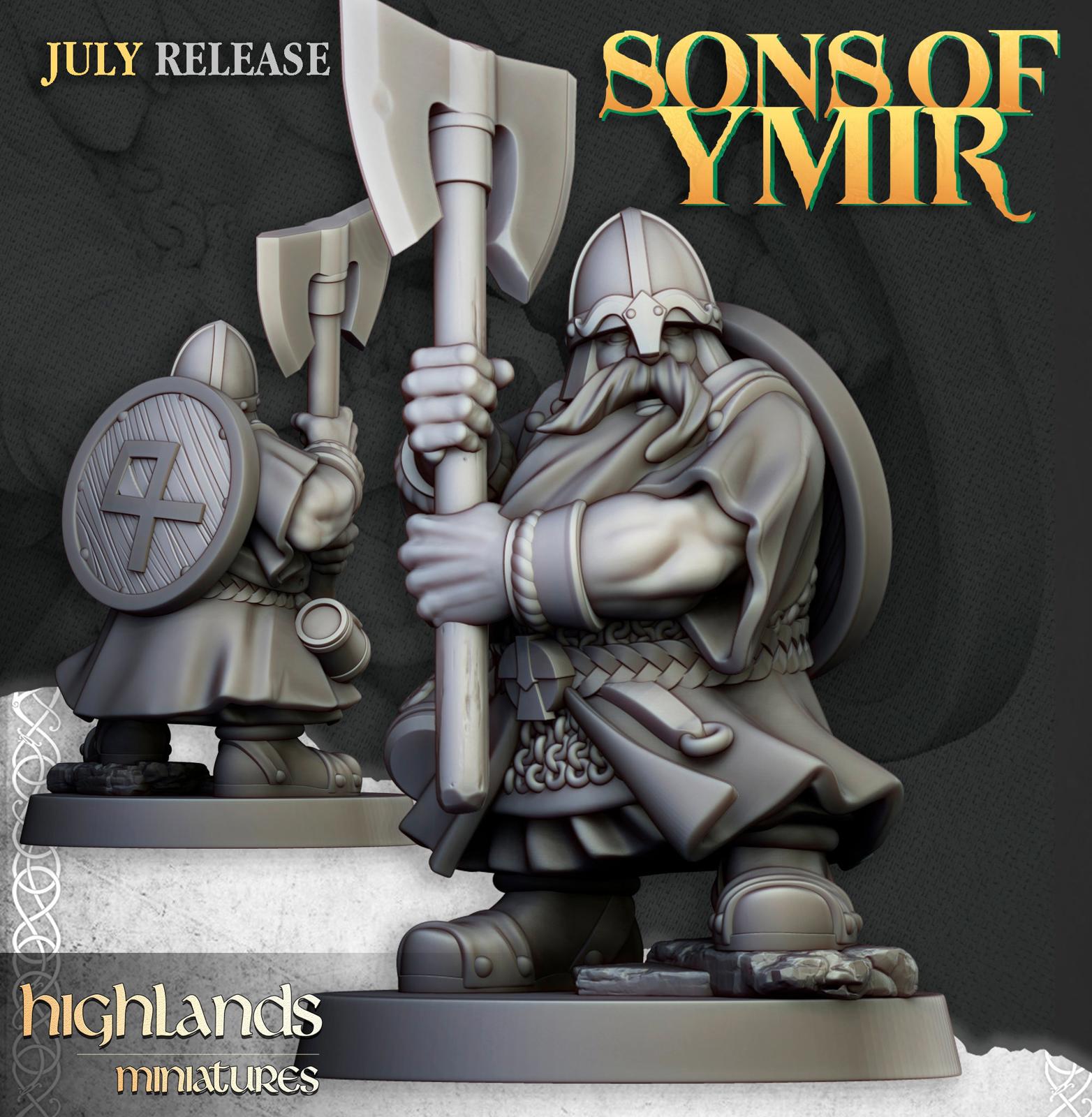 Dwarf Warriors with great weapons - Highlands Miniatures