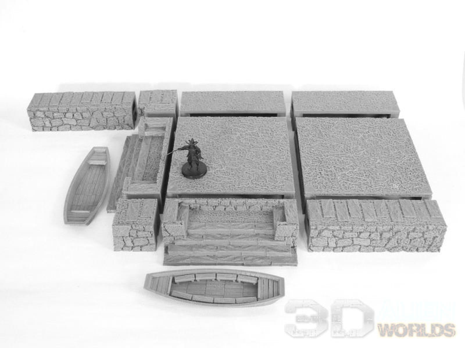 Samurai Canal Set 28mm 3D printed Gaming terrain - 3D Alien Worlds