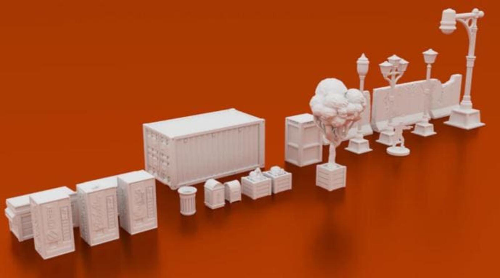 Urban Street Scatter Bundle – Modern City Building for MCP – Corvus Games Terrain