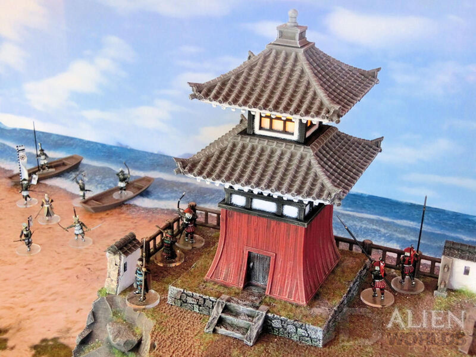 Samurai Lighthouse 28mm 3D printed Gaming terrain - 3D Alien Worlds