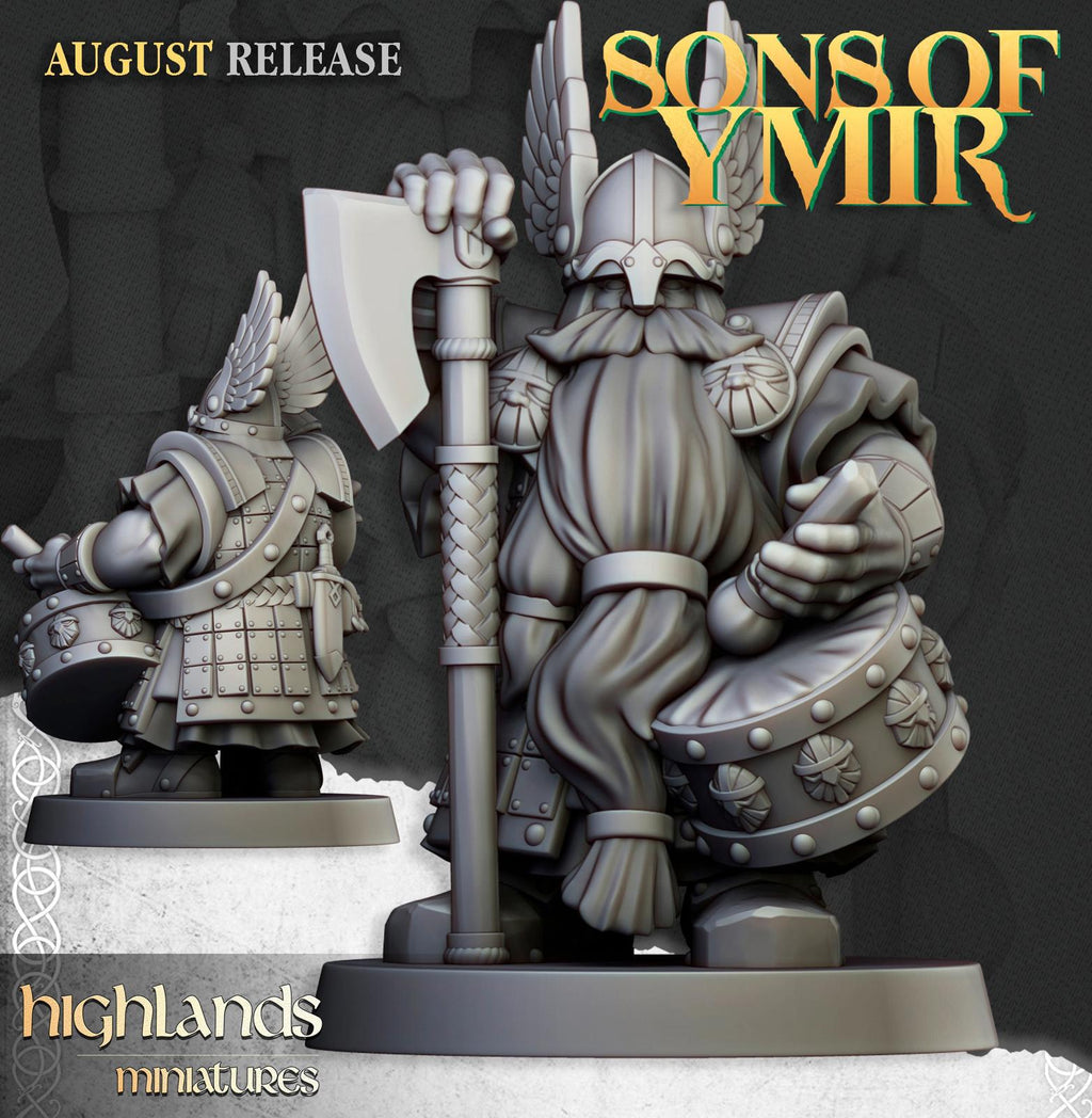 Dwarf Veterans with Two Handed Weapons - Highlands Miniatures