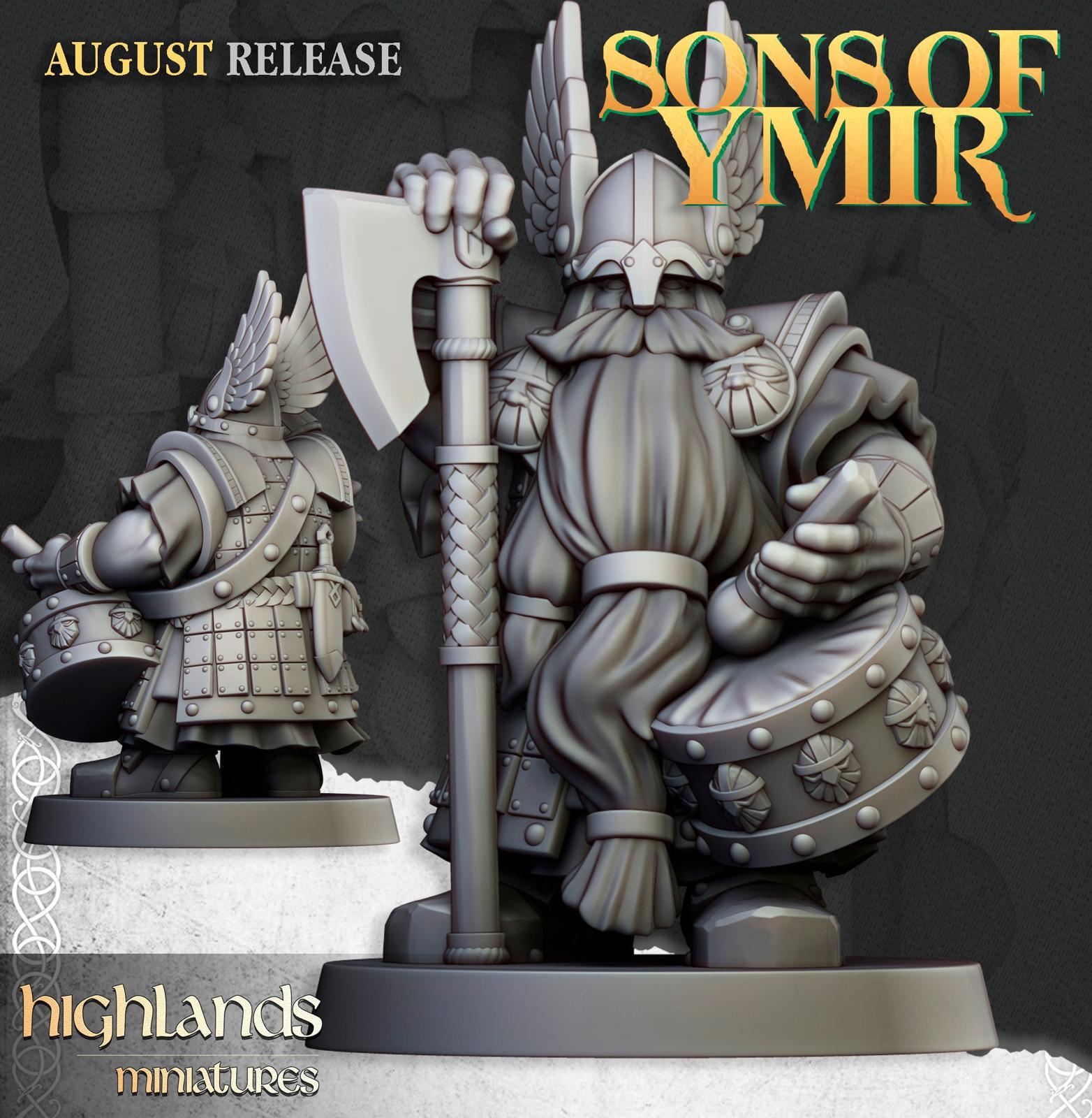 Dwarf Veterans with Two Handed Weapons - Highlands Miniatures