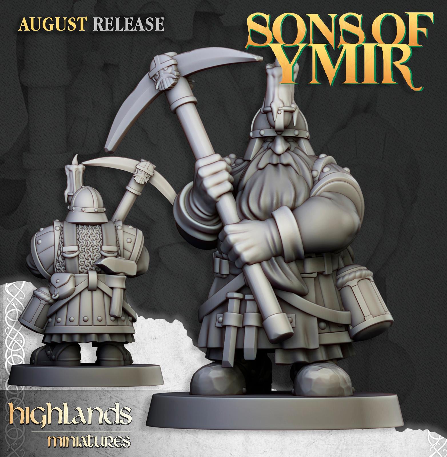 Dwarf Miners - Highlands Miniatures