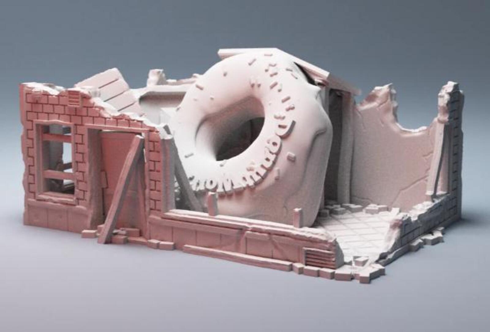 Urban Ruined Donut Shop for MCP – Corvus Games Terrain