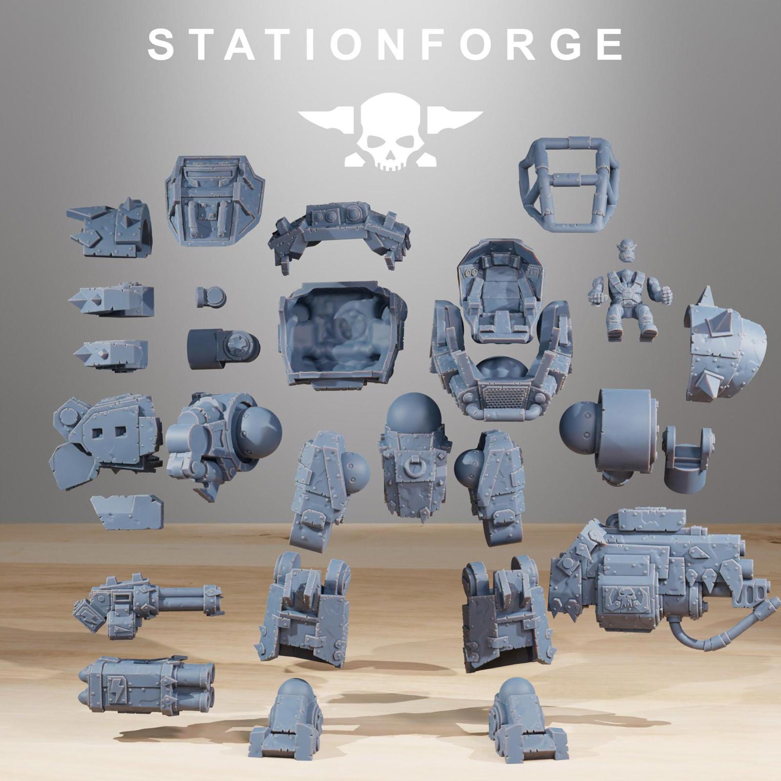 Station forge Orkaz Walkanator (BIG BOY) Proxy minitures Tabletop RPG Wargaming 130mm base