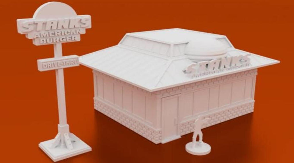 Urban Fast Food Restaurant – Modern City Building for MCP – Corvus Games Terrain