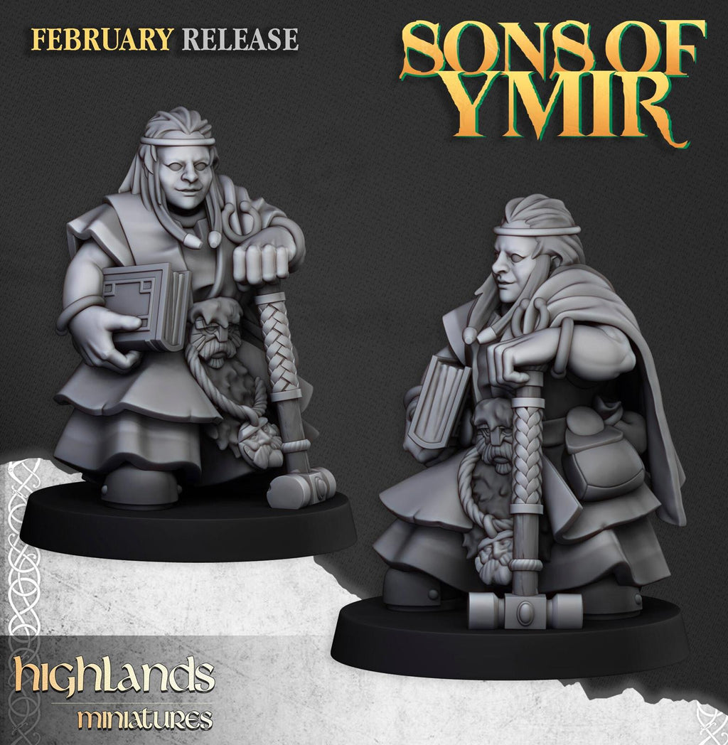 Female Dwarf Runepriest - Highlands Miniatures