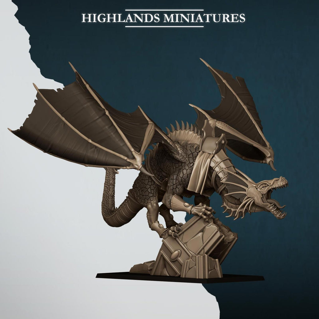 Aegean Elf Great Mage on Dragon - Highlands Miniatures