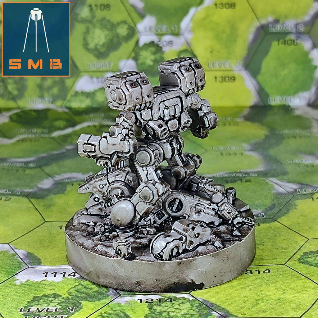 Mad Cat Diorama Old Story | Sir Mortimer Bombito | American Mecha | Compatible with BT and other 6mm Tabletop Wargames