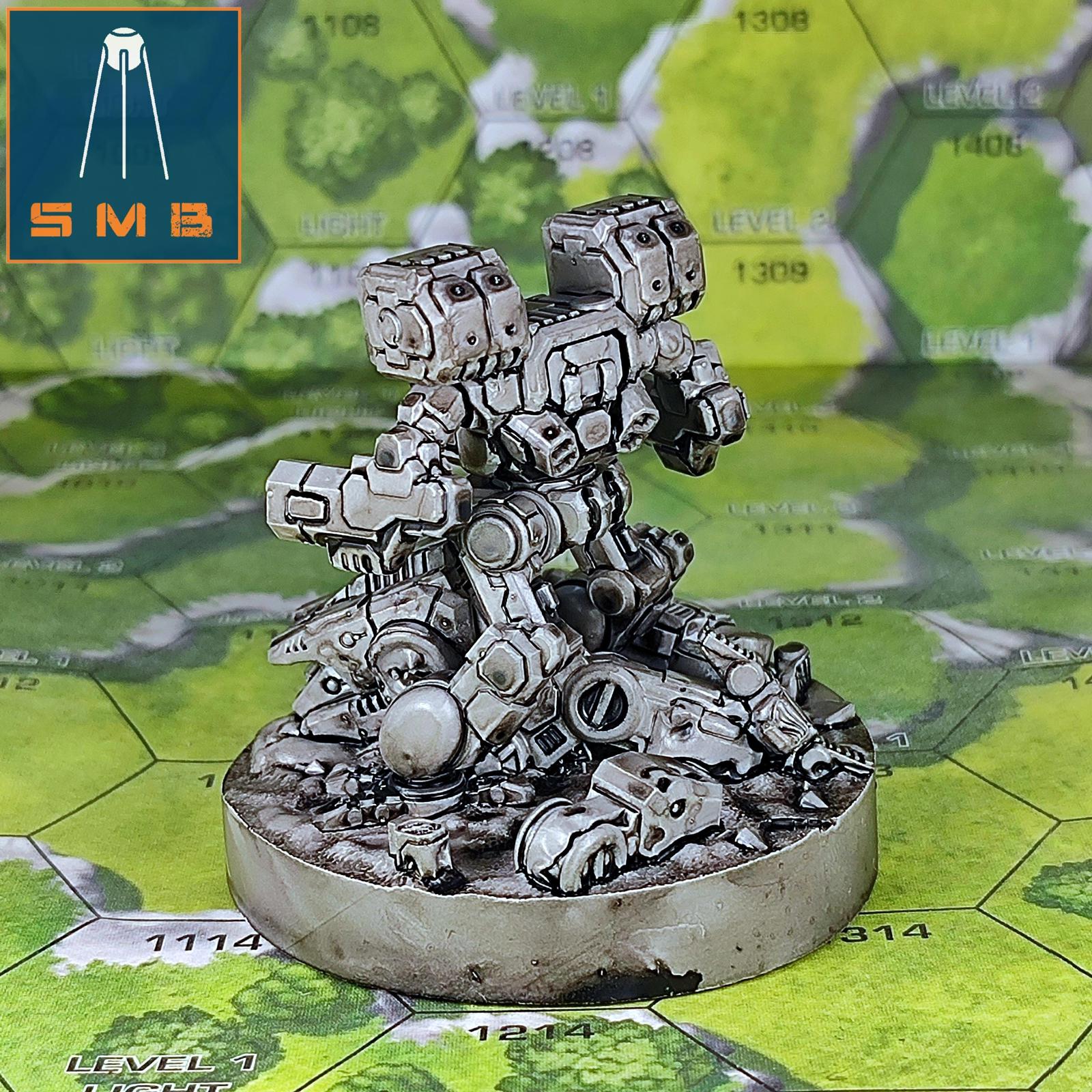 Mad Cat Diorama Old Story | Sir Mortimer Bombito | American Mecha | Compatible with BT and other 6mm Tabletop Wargames