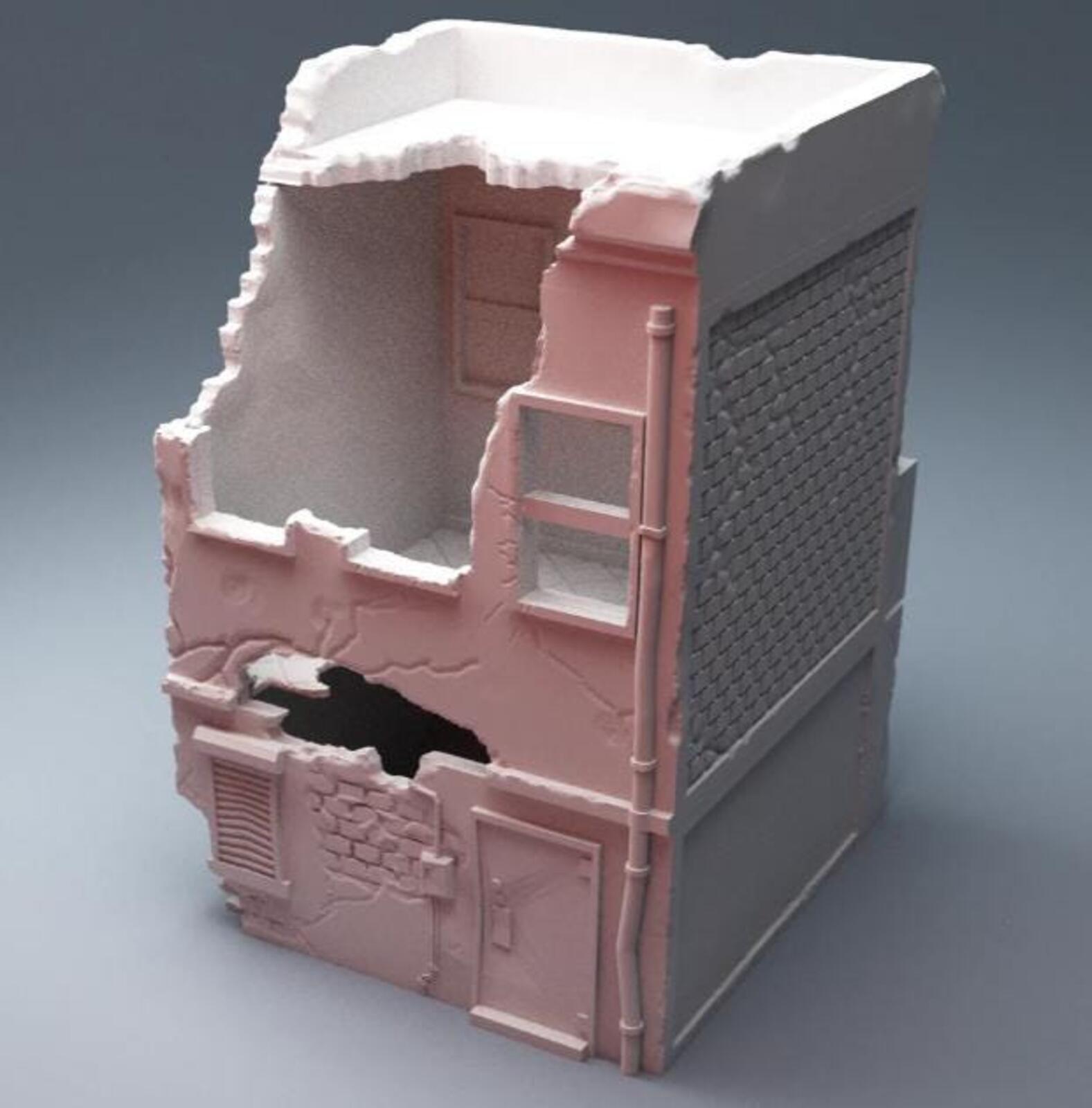 Urban Ruined Noodle Shop – Modern City Building for MCP – Corvus Games Terrain