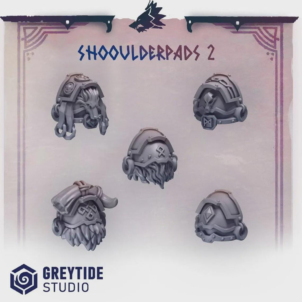 Primal Hounds Shoulder Pads 2 | Tabletop Miniature Wargaming Grim-Dark Sci-Fi