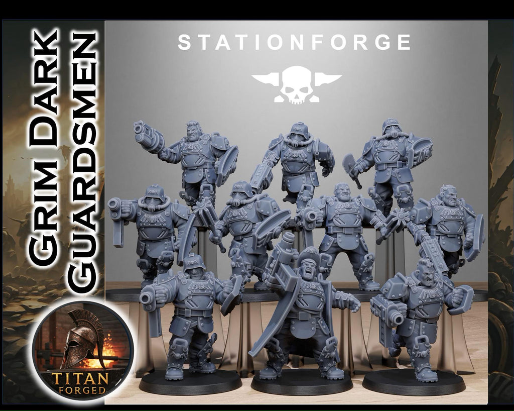 GrimGuard Armored Bull Ogre Mutants - Station Forge - Space Peace Keepers of Krieg 32mm