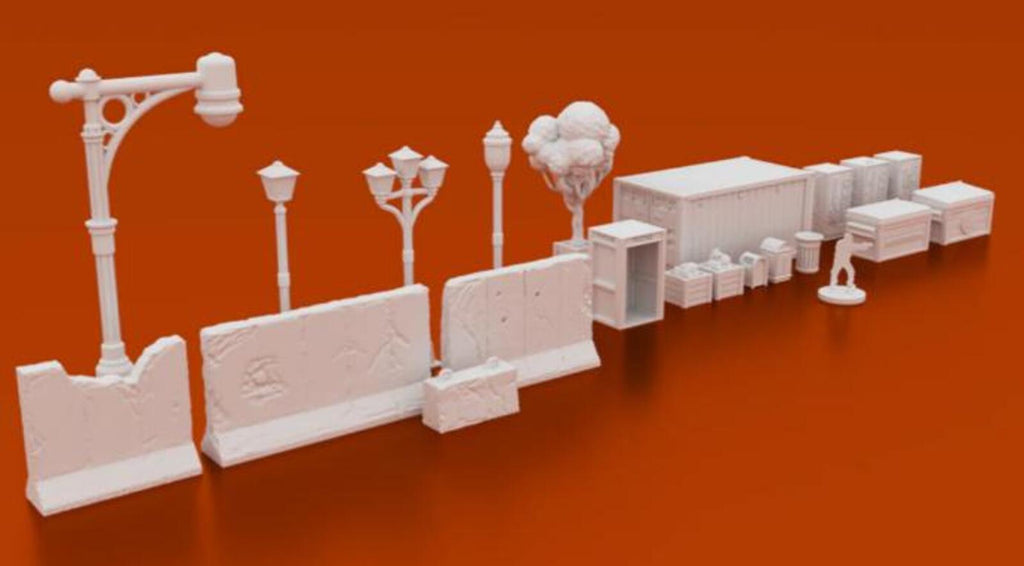 Urban Street Scatter Bundle – Modern City Building for MCP – Corvus Games Terrain