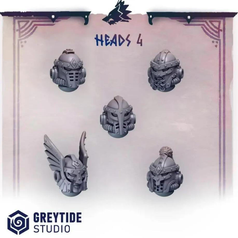 Primal Hounds Heads Set 4 | Tabletop Miniature Wargaming Grim-Dark Sci-Fi