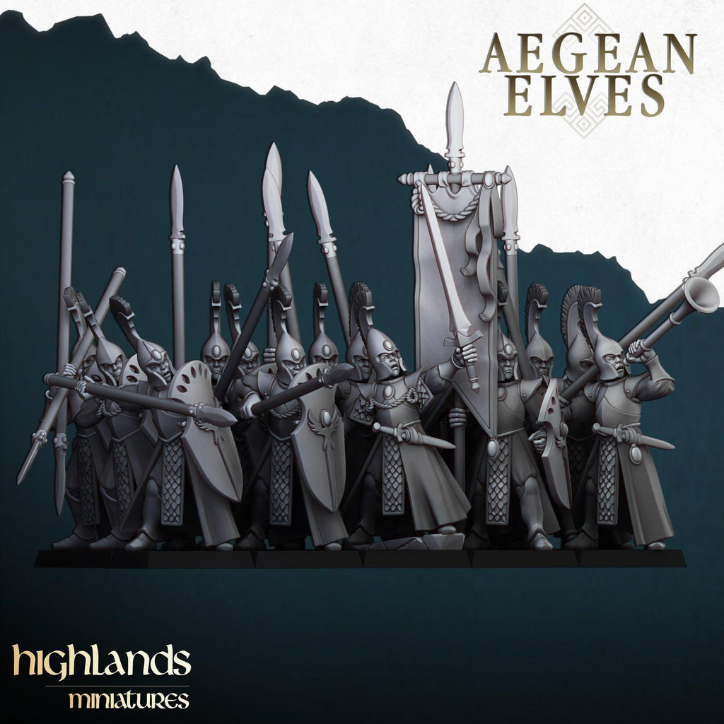 Aegean Elf Spearmen - Highlands miniatures