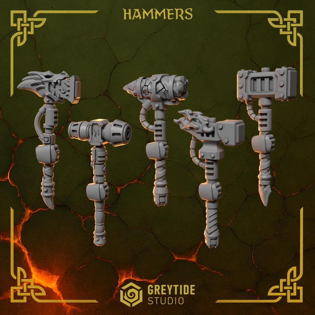 Greytide Studios-Anvil Wardens Upgrade Pack 2 TableTop Gaming D&D TTRPG Upgrade Bits For Miniatures