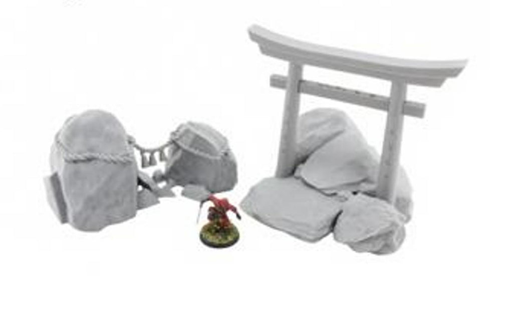 Samurai Fishing Village Rocks & Torii 28mm 3D printed Gaming terrain, Bushido - 3D Alien Worlds