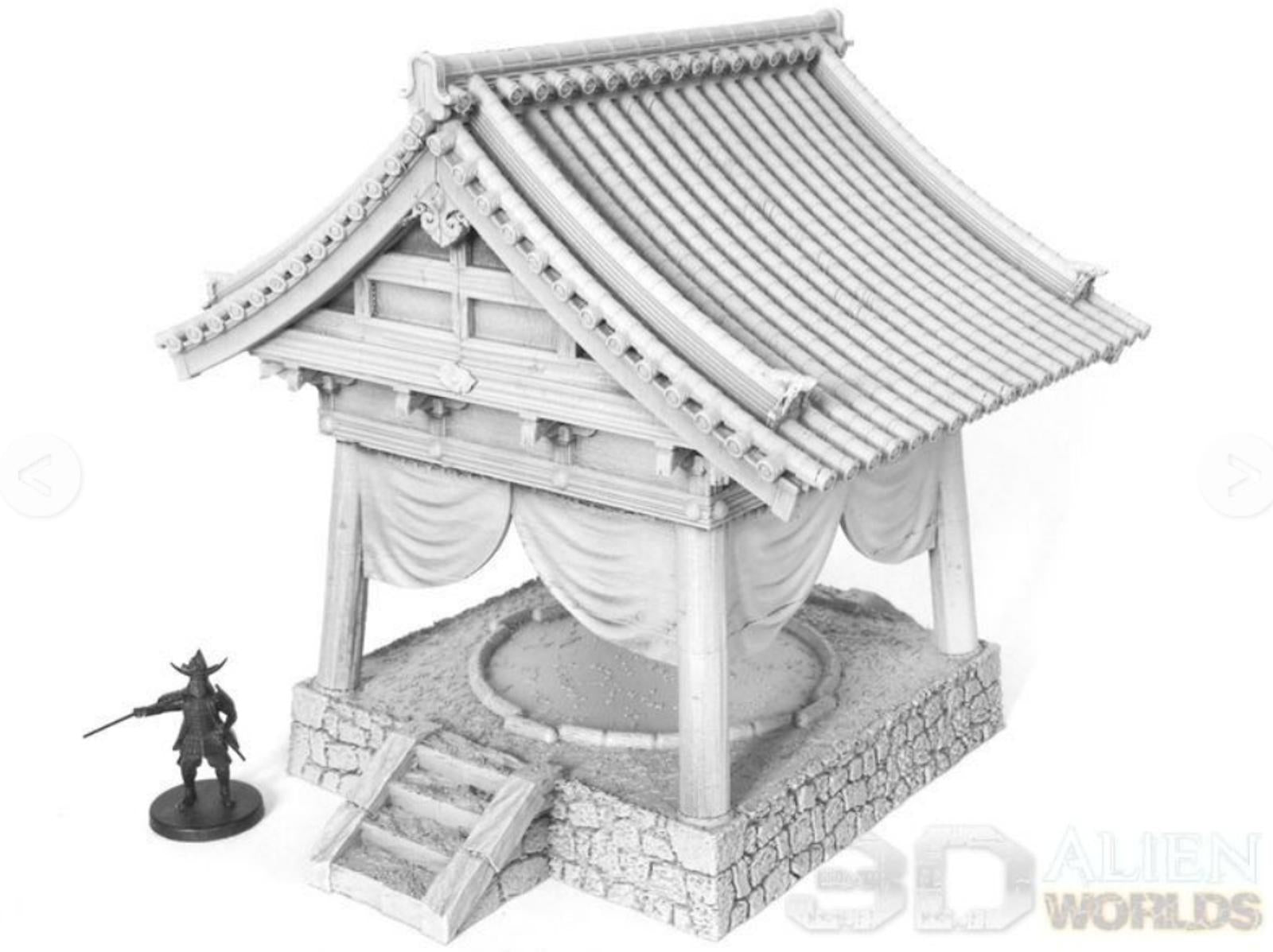 Samurai Sumo Ring 28mm 3D printed Gaming Terrain Bushido - 3D Alien Worlds