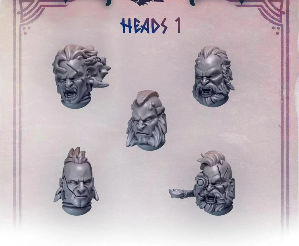 Primal Hounds Heads Set 1 | Tabletop Miniature Wargaming Grim-Dark Sci-Fi Proxy