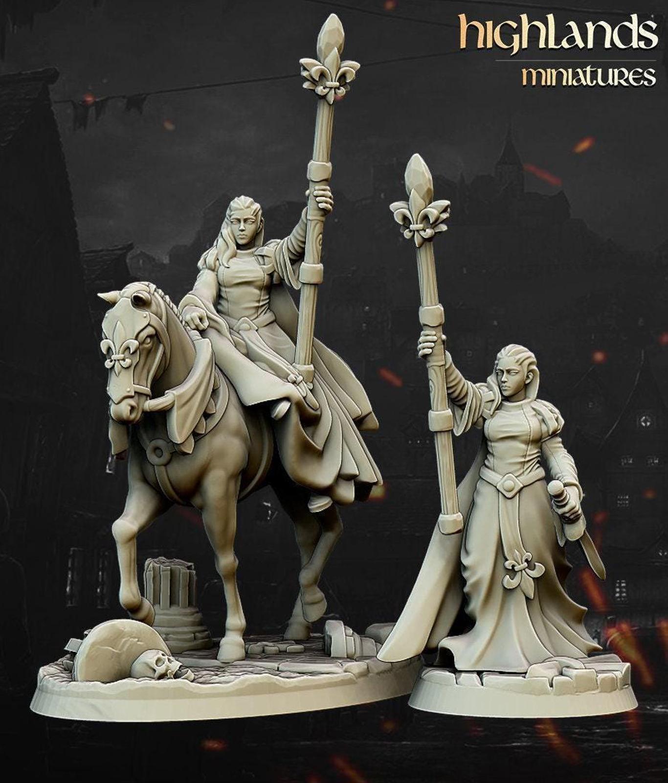 Gallia Damsel of the lady foot and mounted ( old version ) | Highlands Miniatures