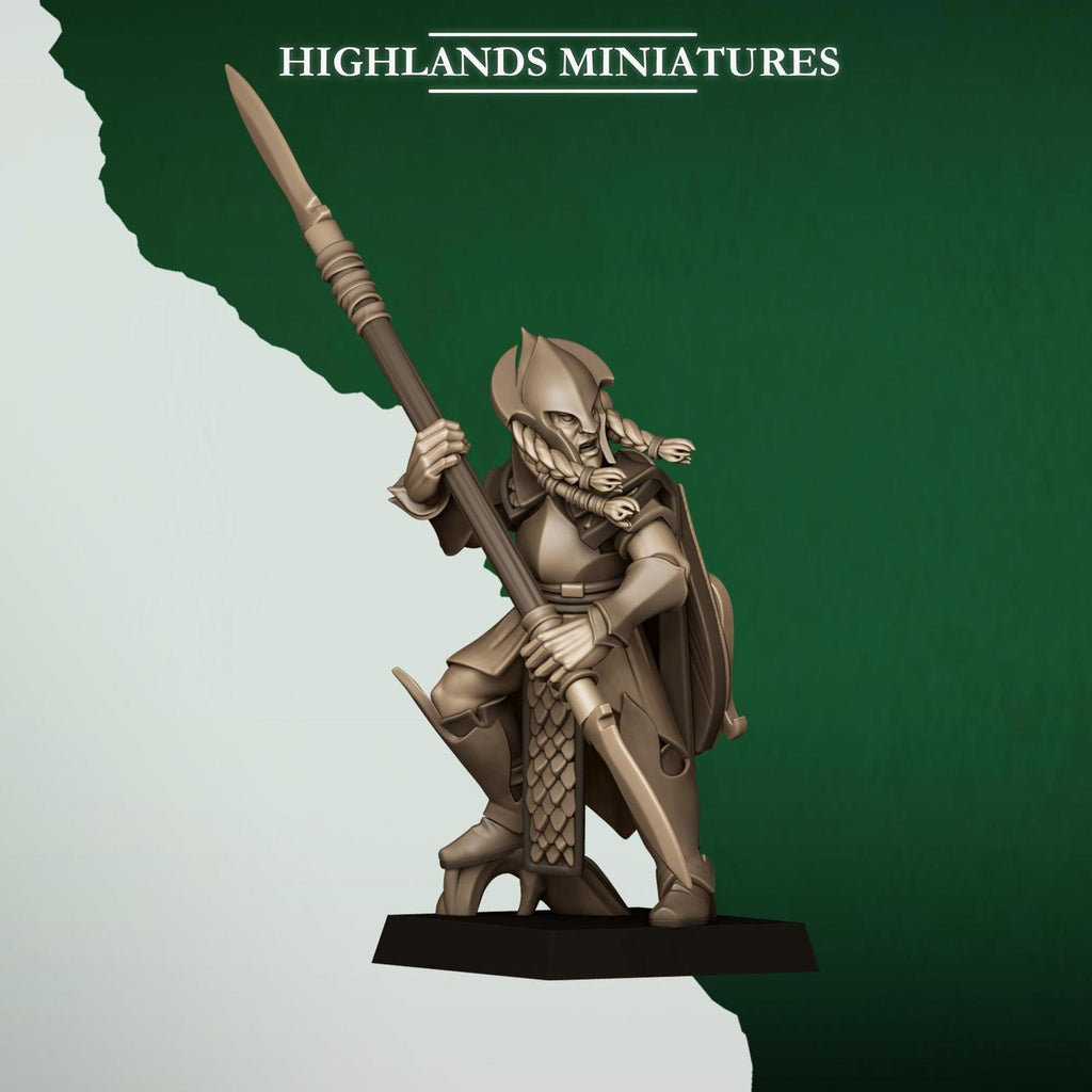 Feral Elves Spearmen Regiment for Fantasy Wargaming by Highland Miniatures