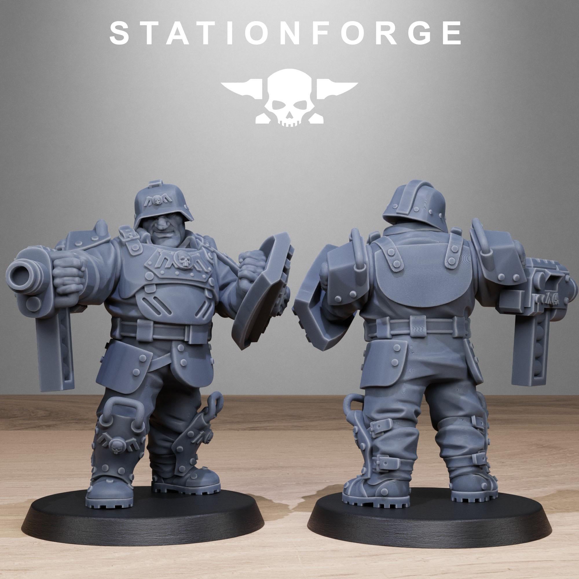 GrimGuard Armored Bull Ogre Mutants - Station Forge - Space Peace Keepers of Krieg 32mm