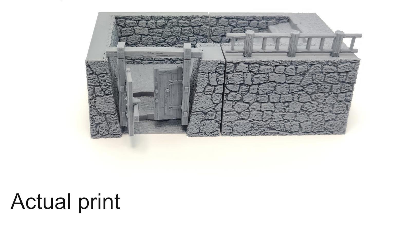 Samurai Castle Walls Slope 28mm 3D printed terrain test of honour 3DAlienworld