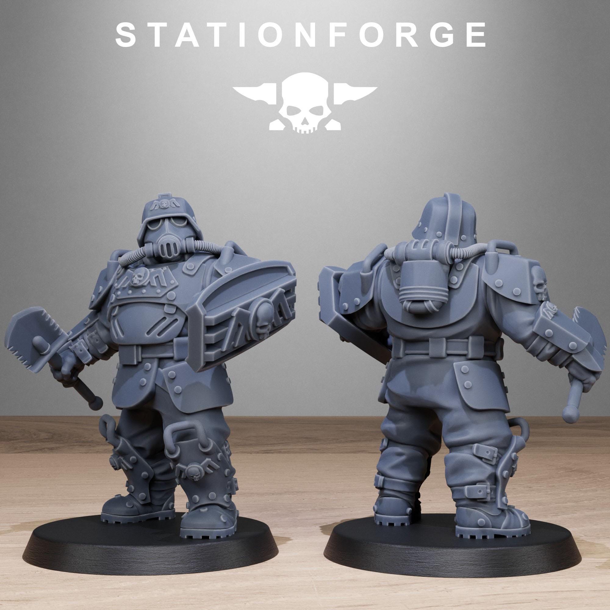 GrimGuard Armored Bull Ogre Mutants - Station Forge - Space Peace Keepers of Krieg 32mm