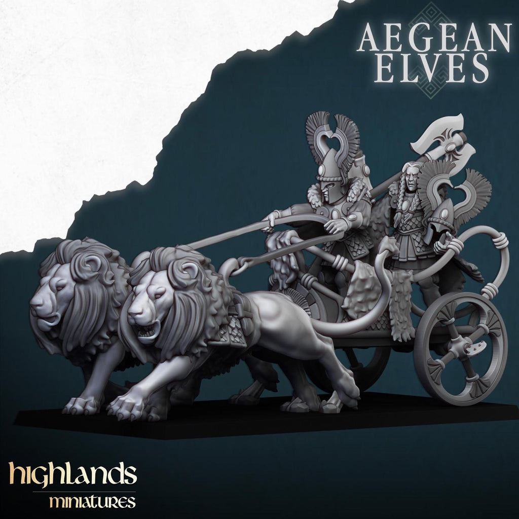 Aegean Elves Nemean Lions Chariot - Highlands miniatures