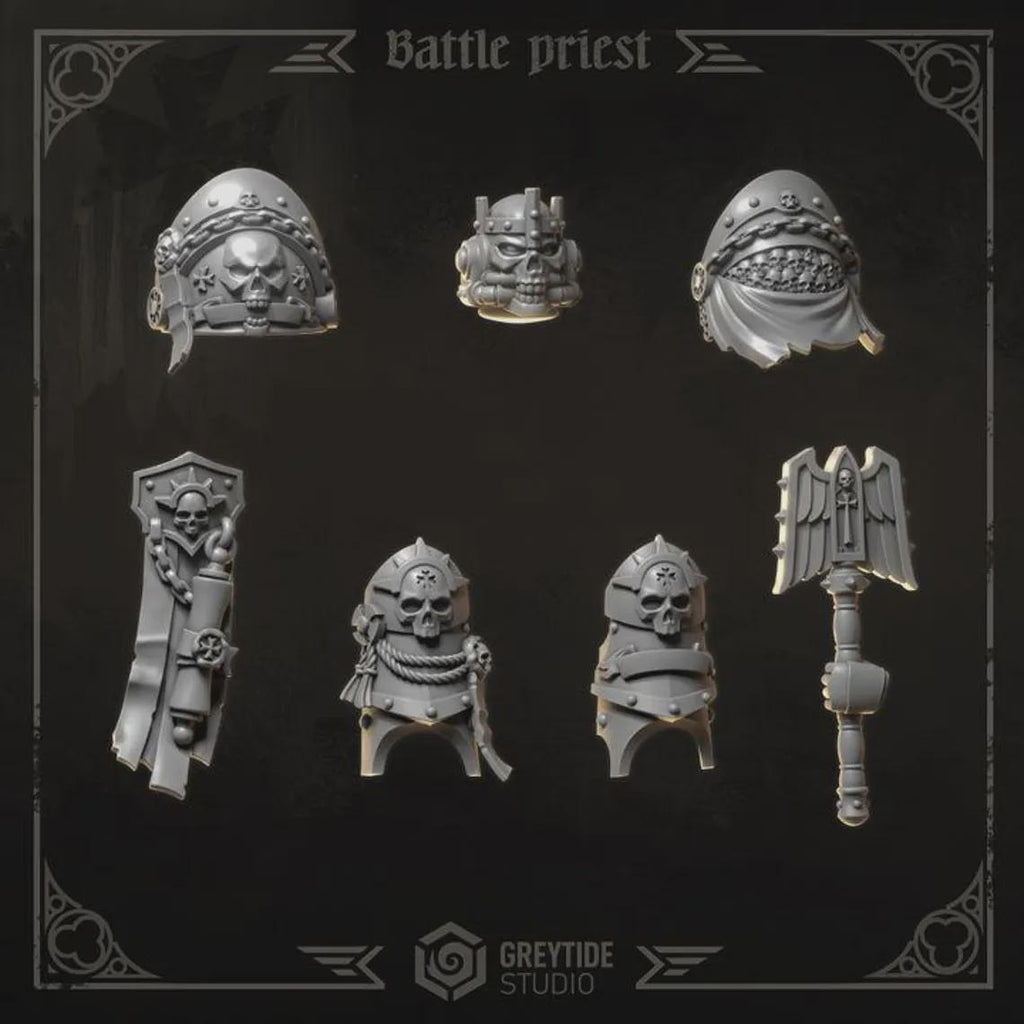 Eternal Crusaders Big Armor Priest Upgrade Set GreyTide Studio | Tabletop Miniature Wargaming Grim-Dark Sci-Fi  Proxy