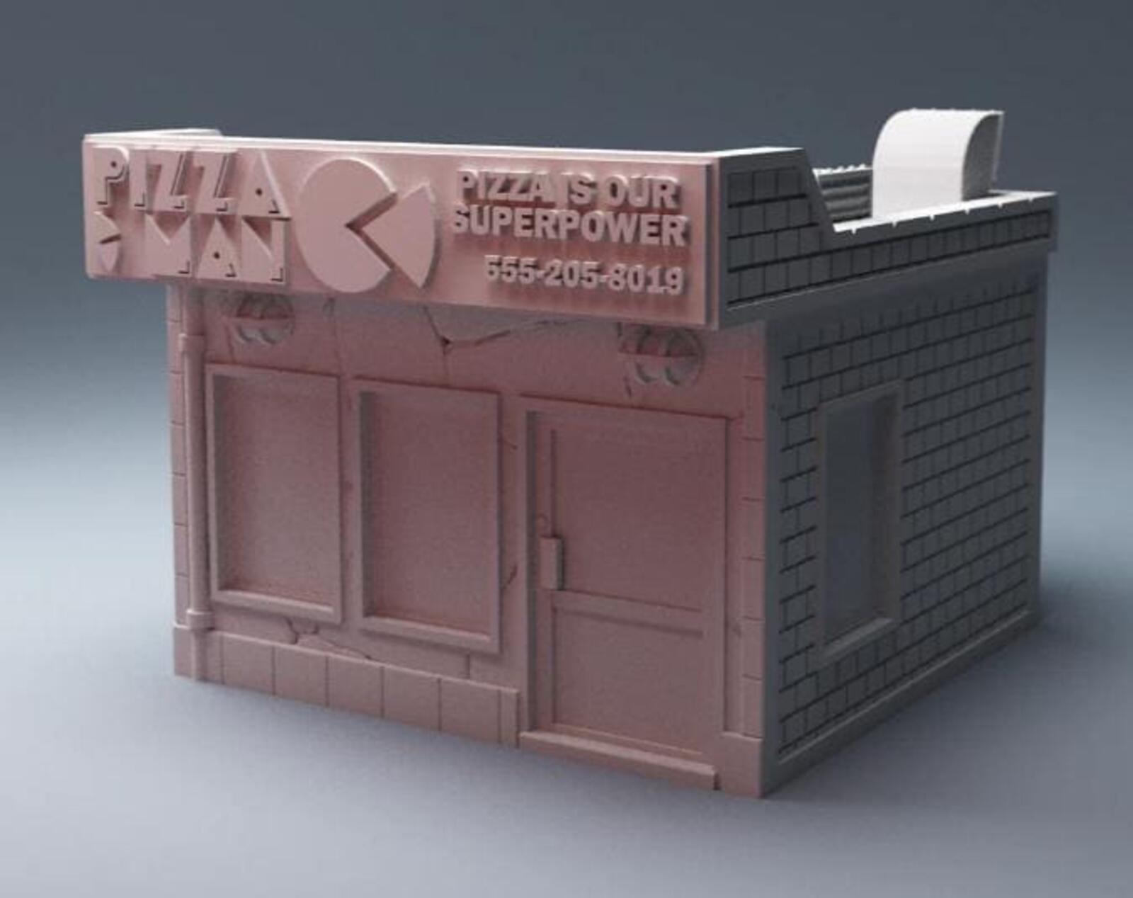 Urban Pizza Shop – Modern City Building for MCP – Corvus Games Terrain
