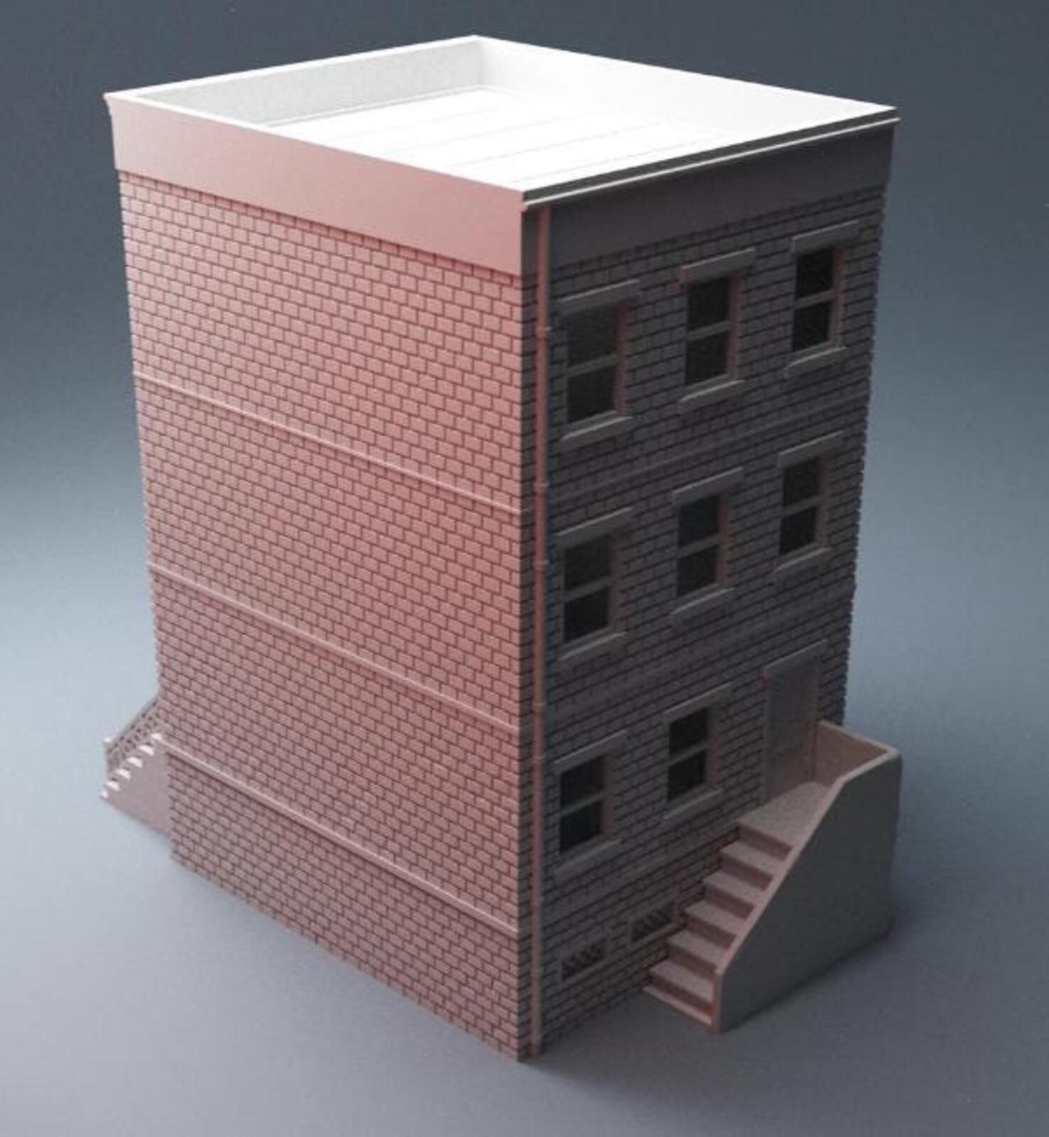 Urban Three Floor House C – Modern City Building for MCP – Corvus Games Terrain