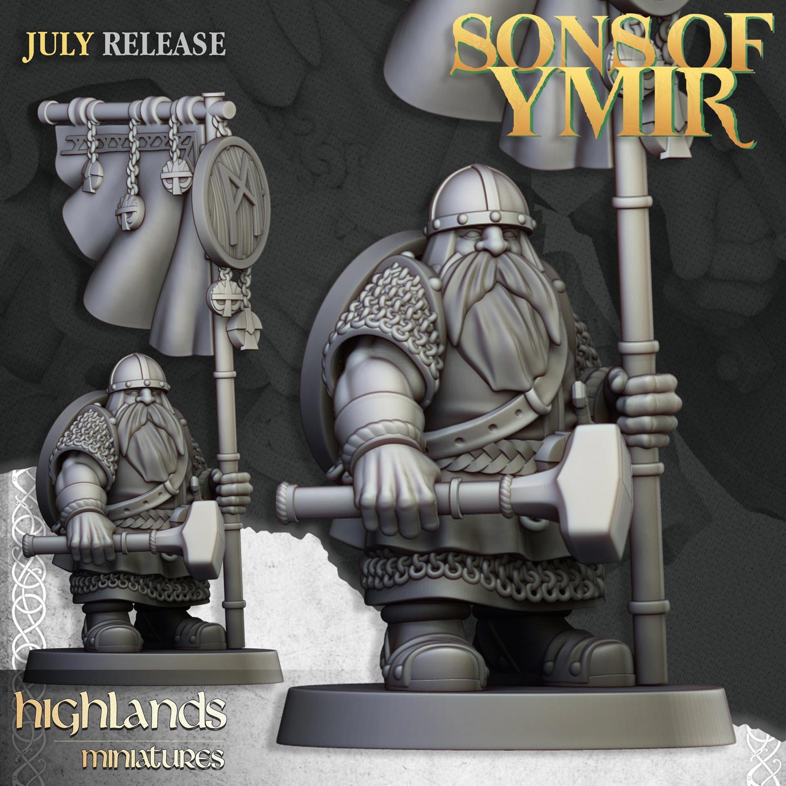 Dwarf Warriors with Shields - Highlands Miniatures