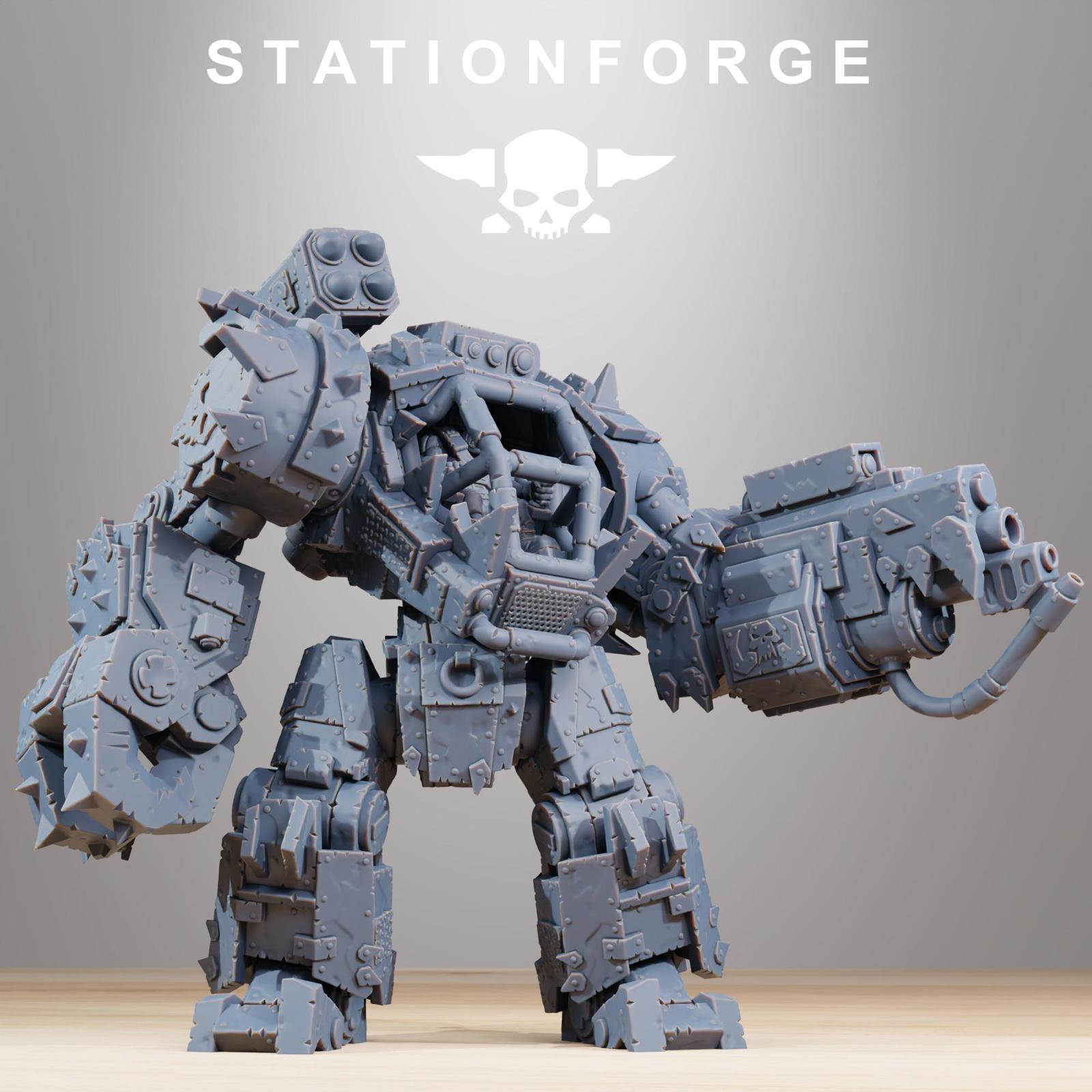 Station forge Orkaz Walkanator (BIG BOY) Proxy minitures Tabletop RPG Wargaming 130mm base