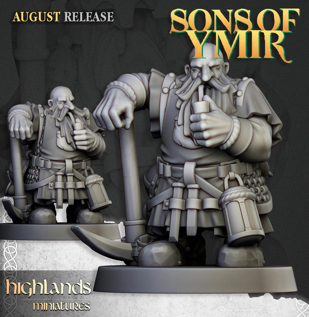 Dwarf Miners - Highlands Miniatures