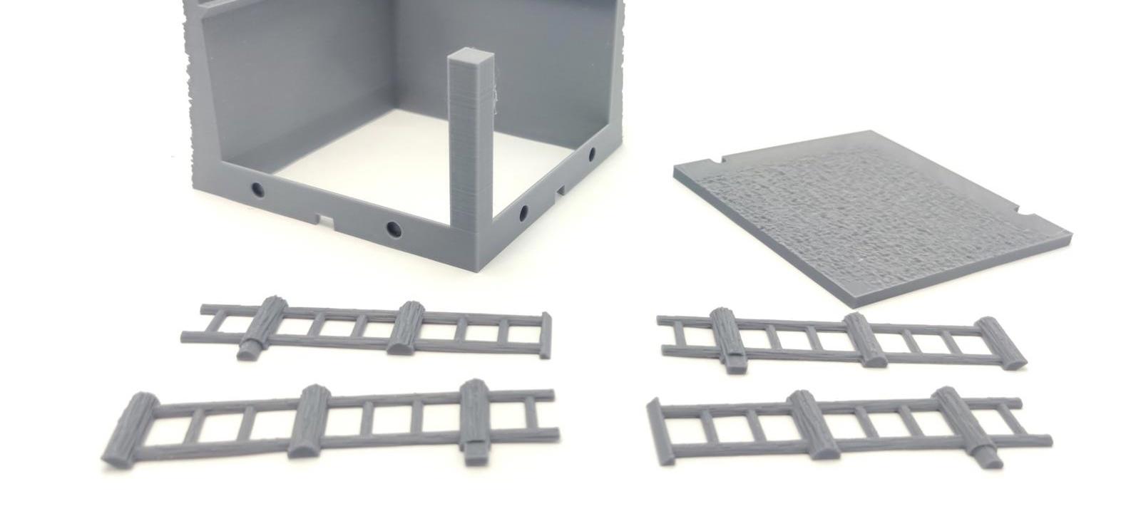 Samurai Castle Walls Corner 28mm 3D printed terrain test of honour 3DAlienworld