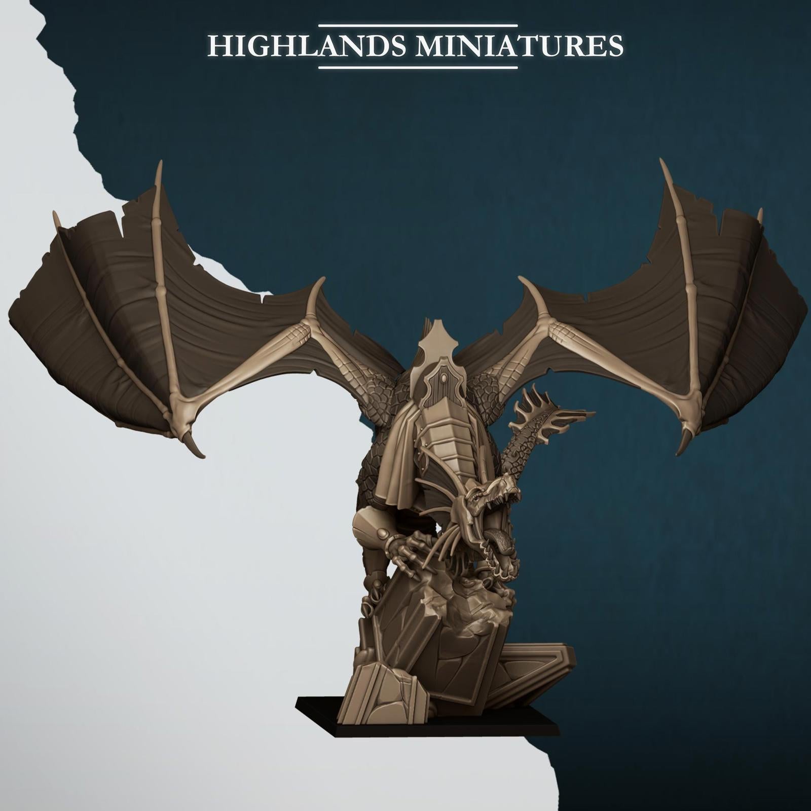 Aegean Elf Great Mage on Dragon - Highlands Miniatures