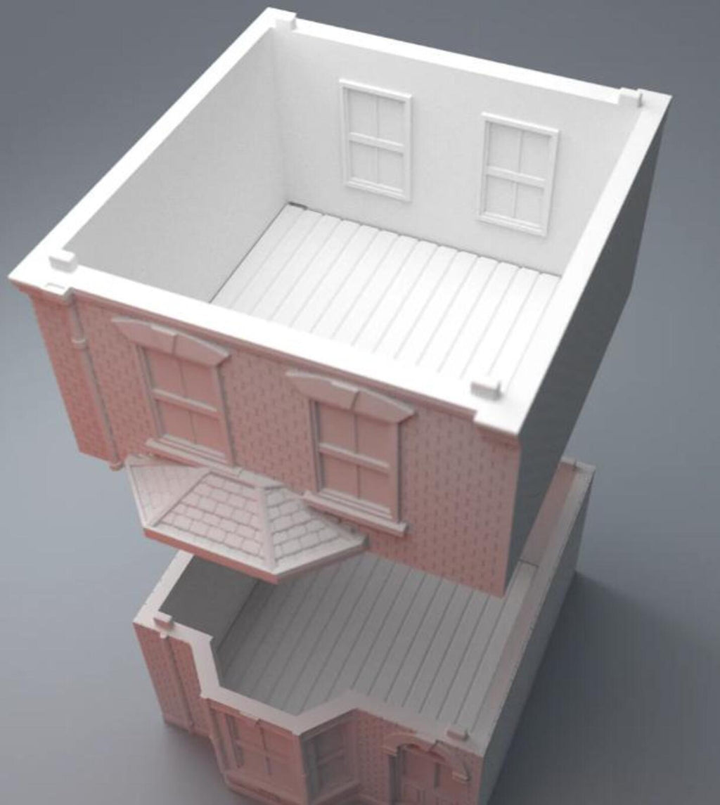 Urban English Terraced House  – Modern City Building for MCP, Fallout, TWD – Corvus Games Terrain