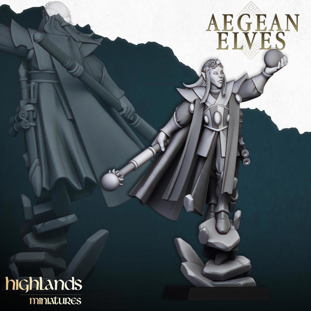 Aegean Elf Mage - Highlands miniatures