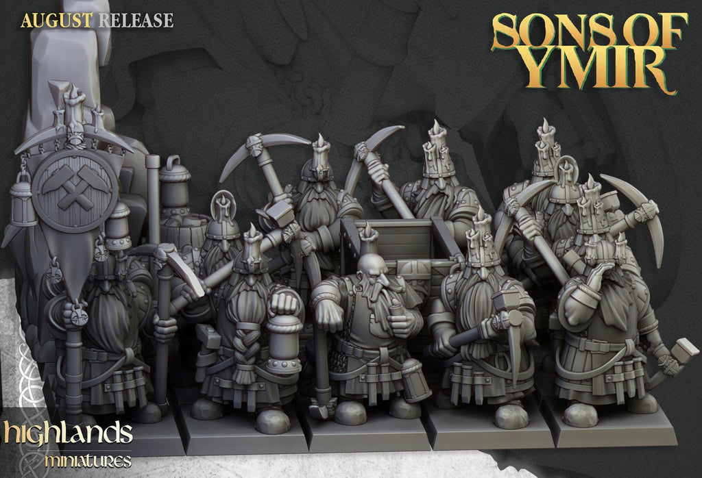 Dwarf Miners - Highlands Miniatures