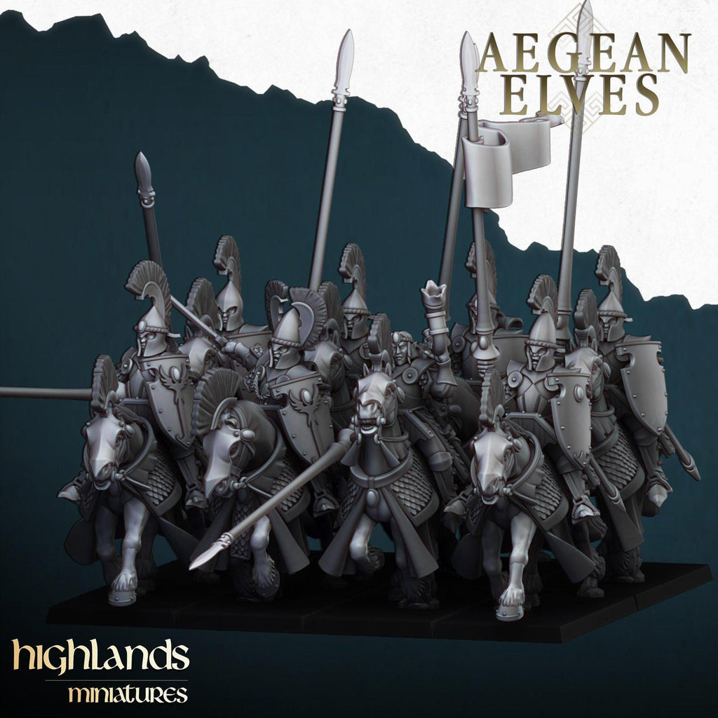 Aegean Elf Knights with Lances - Highlands Miniatures