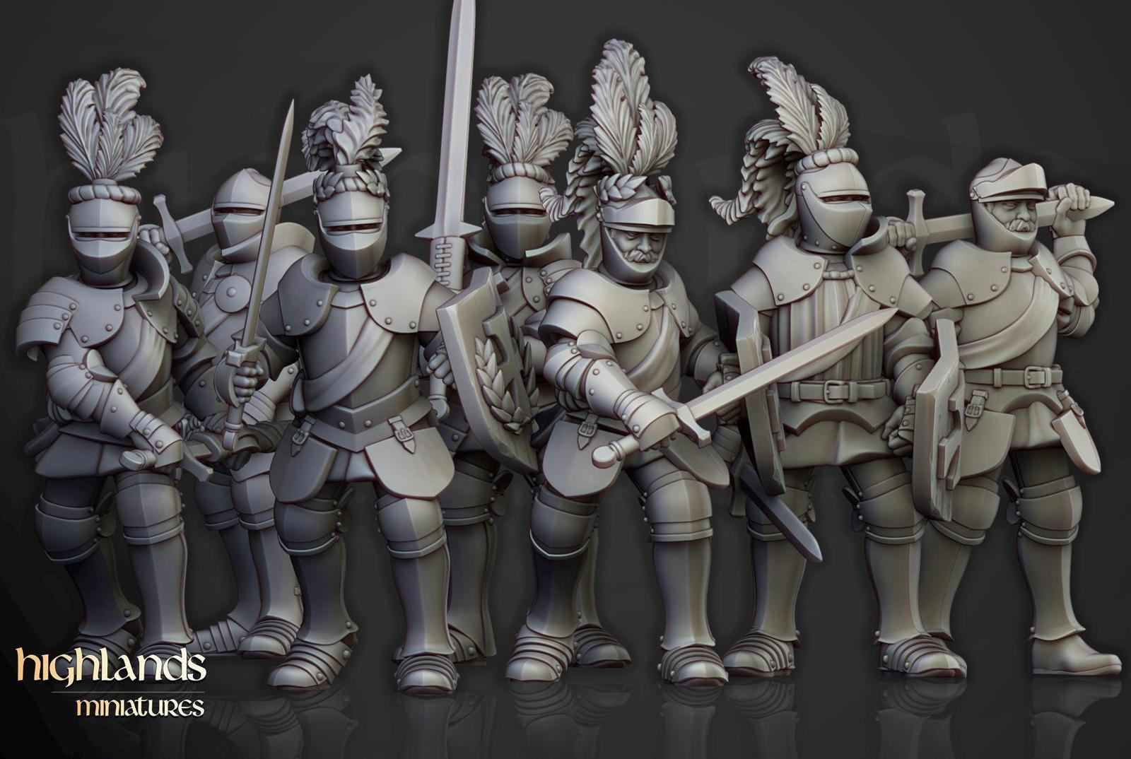 Sunland knights on foot | Highlands Miniatures