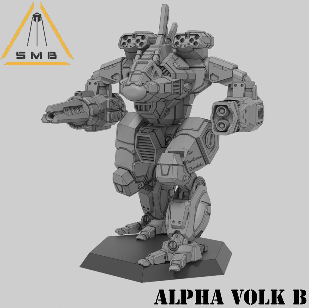 Alpha Wolf B | Sir Mortimer Bombito | American Mecha | Compatible with BT and other 6mm Tabletop Wargames