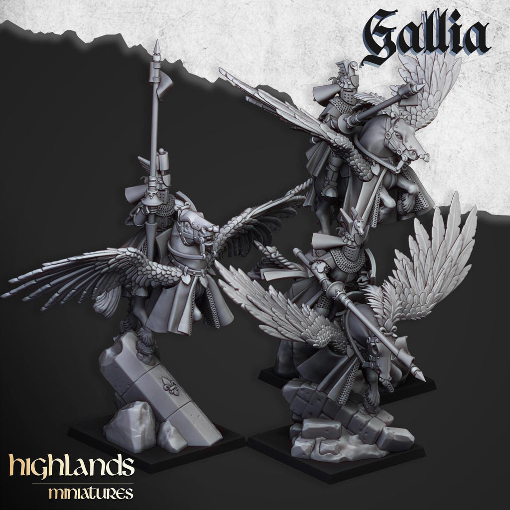 Gallia Knights on Pegasus | Highlands Miniatures