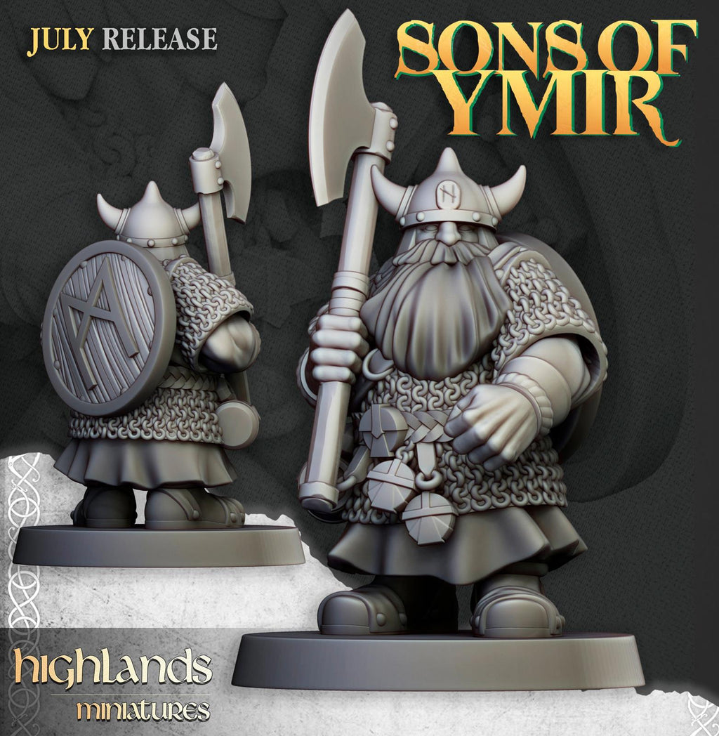 Dwarf Warriors with great weapons - Highlands Miniatures