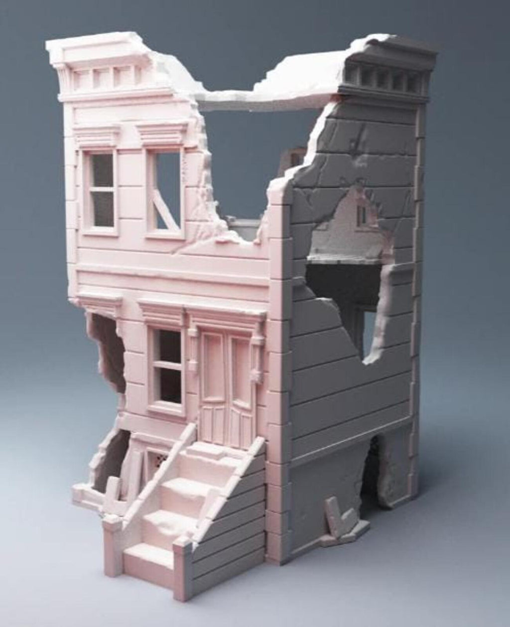 Urban Ruined Three Floor House B – Modern City Building for MCP – Corvus Games Terrain