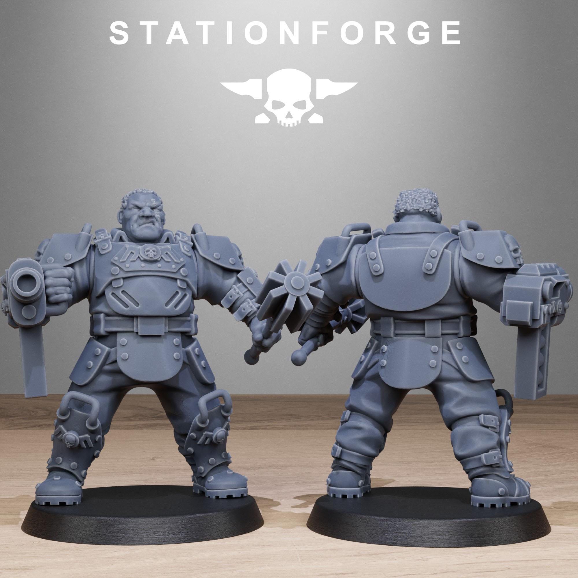 GrimGuard Armored Bull Ogre Mutants - Station Forge - Space Peace Keepers of Krieg 32mm